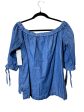 Top Short Sleeve By Loft In Blue Denim, Size: S Hot on Sale