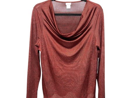 Top Long Sleeve By Chicos In Red, Size: M For Cheap