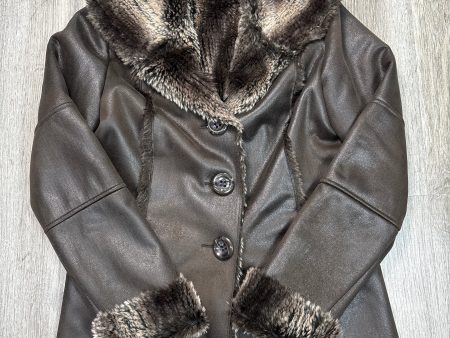 Coat Faux Fur & Sherpa By Chicos In Brown, Size: S on Sale