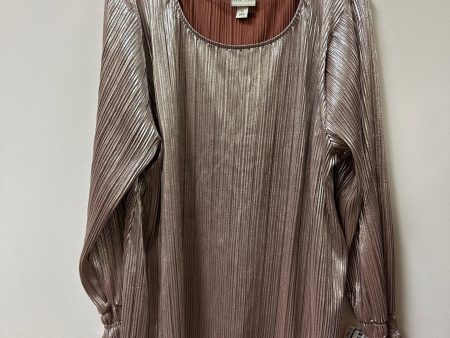 Top Long Sleeve By Ava & Viv In Rose Gold, Size: 3x Supply