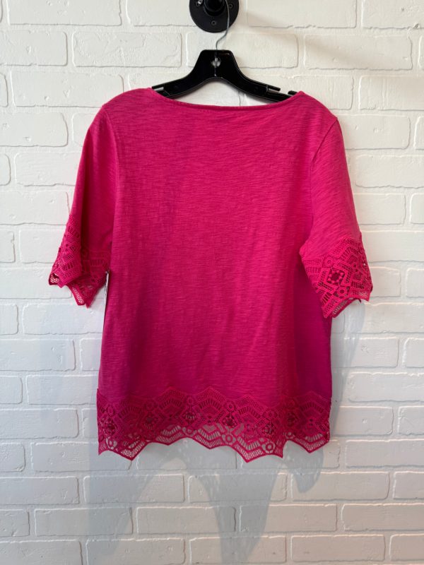 Top Short Sleeve By Chicos In Pink, Size: M For Sale