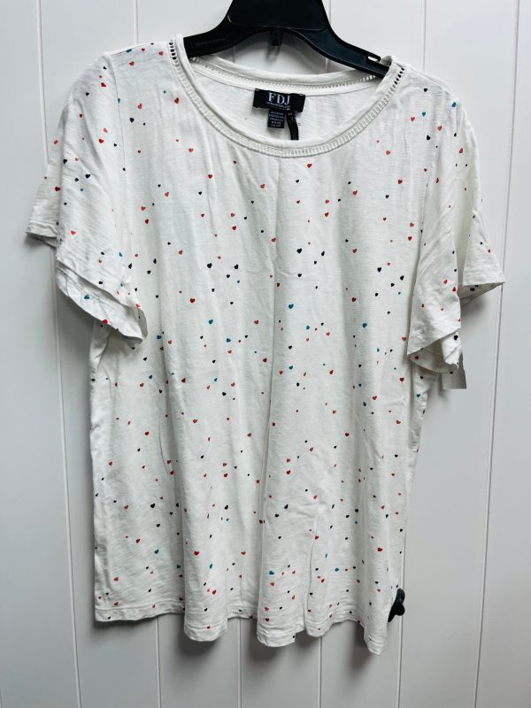 Top Short Sleeve By French Dressing In Blue & White, Size: Xl For Cheap