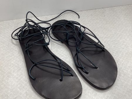 Black Sandals Flats By James, Size 6 For Cheap