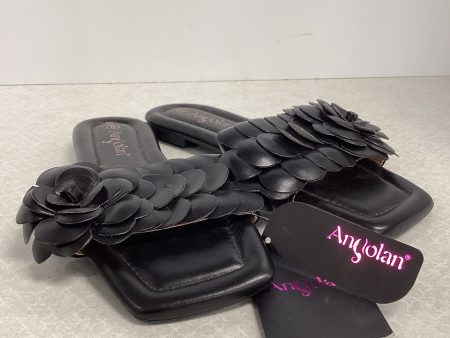 Black Sandals Flats angolan, Size 8 Online