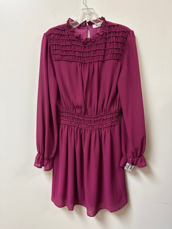 Dress Casual Short By She + Sky In Purple, Size: L on Sale