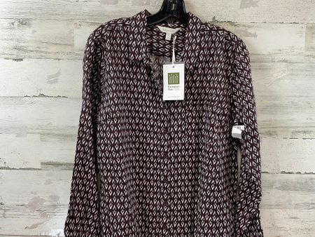 Blouse Long Sleeve By Garnet Hill In Brown, Size: M Online Sale