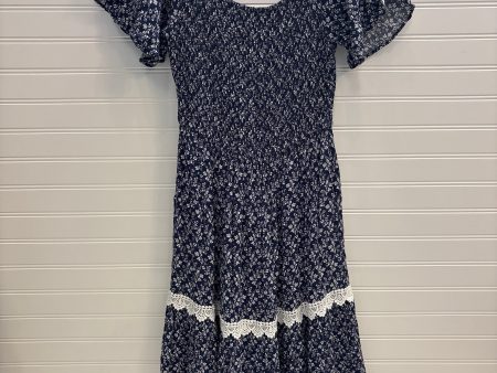 Dress Casual Midi By Calista In Blue & White, Size: S Fashion