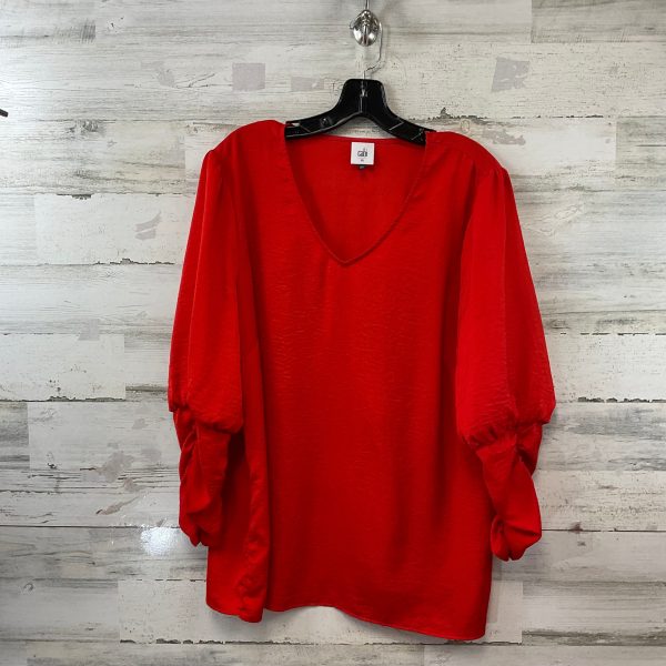 Top 3 4 Sleeve By Cabi In Red, Size: Xl For Cheap