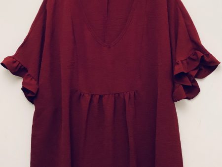 Top Short Sleeve By Cmf In Red, Size: 2x Fashion