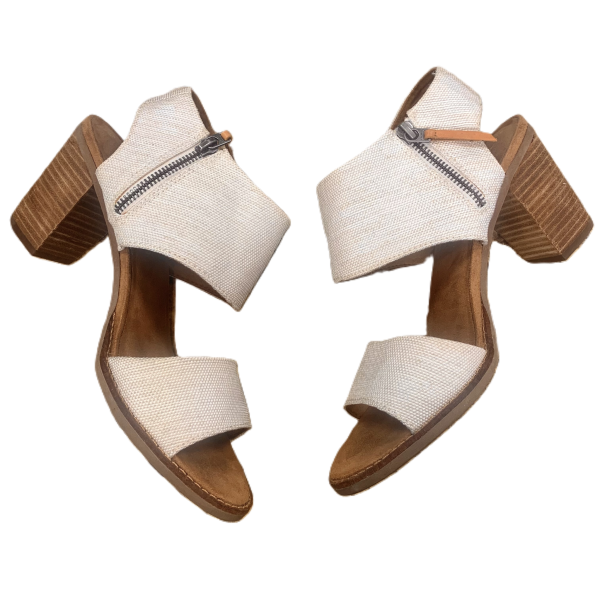 Sandals Heels Block By Toms In Cream, Size: 10 For Discount